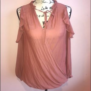 Maeve Anthropologie cold shoulder blouse